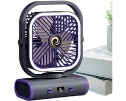 Tafelventilator - StilleStatiefventilator - Vloerventilator - Zomerkoeling- Draagbare Ventilator Sterke Koeling - Oplaadbaar & Verstelbare Hoek - voor Thuis, Slaapkamer, Studentenkamer, Kamperen - Wit - 1 Stuk