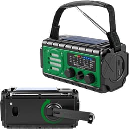 RAWVOLT® - NIEUW - Noodradio SW20K - 20000mAh Li-ion Accu - Solar Opwindbaar - Powerbank, Zaklamp, SOS Alarm & Leeslamp - 2026 model voor indoor, outdoor en in noodpakket - incl. Multi-Function Survival Armband - Army Green — thumbnail 3