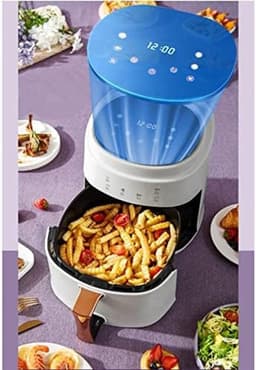 Heteluchtfriteuse - Airfryer XXL - Gezond Koken - Snelle Lucht - 8 Liter - Blauw — thumbnail 3