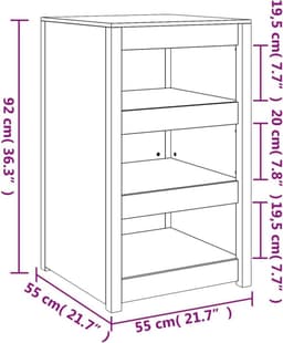 Buitenkeukenkast Hout - Opbergkast Tuin - Keuken Organiseren - Modulair Ontwerp - 55x55x92 cm - Natuurlijk Douglas — thumbnail 2