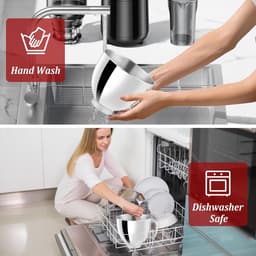 RVS Mengkom - Keukenmachine Kom - Bakken en Mixen - Met Handvat Vaatwasserbestendig - 5 Liter Inhoud - Zilverkleurig — thumbnail 2