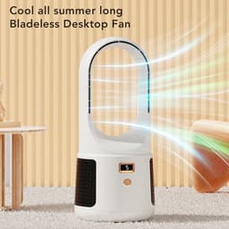 Bladeless Bureau Ventilator - Stille Ventilator - Bureau Koeling - 6 Snelheden - 30 Watt - Wit — thumbnail 3