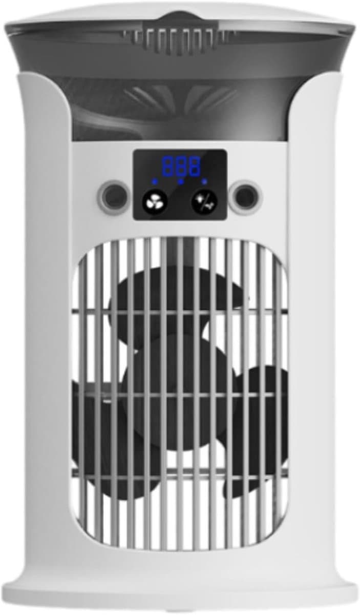 Draagbare airconditioner, draagbare koeler, stille verstelbare kantoorventilator, 4 ventilatorsnelheden, 2 nevelstanden, 180° zwenking, gekleurde verlichting, wit — afbeelding 1