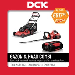 DCK Tools 58V Gazon & Haag Combi Actiebundel - Accu grasmaaier + Heggenschaar met extra 5.0Ah Accu — thumbnail 2