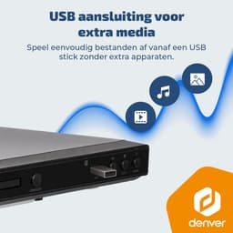 Denver DVD Speler met HDMI - Ondersteund FULL HD - CD Speler - Dolby Digital Decoder - USB / Scart - DVH1245- Zwart — thumbnail 2