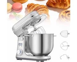 Keukenmixer Kantelkop - Mixer Deegmachine - Bakken Maken - Stil en Krachtig - 6L Kom - Zilver