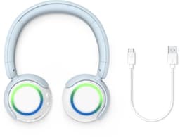 PHILIPS TAK4200BL On Ear draadloze opvouwbare hoofdtelefoon voor kinderen - 45 uur afspeeltijd, beperkt volume, Audio delen, laadkabel meegeleverd - Ambiant verlichting - Licht Blauw / Wit — thumbnail 4