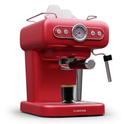 Klarstein espressomachine met melkschuimer, 1,2 liter retro mini-espressomachine met portafilter, 950 watt kleine koffiemachine, roestvrijstalen koffiemachine voor cappuccino, latte en macchiato — thumbnail 1