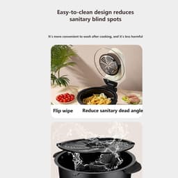 Elektrische Oven - Hetelucht Friteuse - Gezond Koken - Zichtbaar Venster - 5L Capaciteit - Wit — thumbnail 2