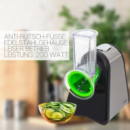 Elektrische Keukenrasp - Groenteschaaf Keukenmachine - Snel Ingrediënten Raspen - 4 Opzetstukken - 22 cm Hoogte - Roestvrij Staal — thumbnail 5