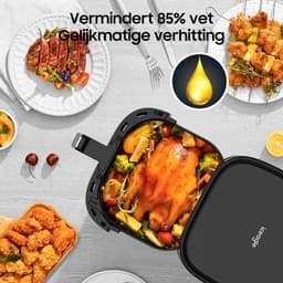 AIMASON 6.5L XL Airfryer 625A - Kompakt Heteluchtfriteuse met Metalen Binnenmand - 1700W Rapid Air-technologie - Zwart - 8 programma’s en touchscreen - Eenvoudig schoon te maken — thumbnail 5