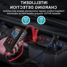 Intelligente 2 Amp Acculader voor 6V en 12V Loodzuur Batterijen - Ideaal voor Grasmaaiers, Motorfietsen en Auto's — thumbnail 3