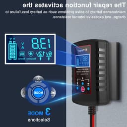 Intelligente 2 Amp Acculader voor 6V en 12V Loodzuur Batterijen - Ideaal voor Grasmaaiers, Motorfietsen en Auto's — thumbnail 5