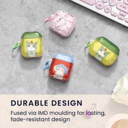 kwmobile In-Ear Oordopjes Case voor Apple Airpods Pro 3 Case met Karabijnhaak - Headphones Case - Earphones Cover Etui - Kat en sjaal design — thumbnail 4