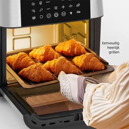 XXL 12L Airfryer - Heteluchtoven - Heteluchtfriteuse - Grote Airfryer - Grill - Verwarming - Accessoires - Reinigen - Keuken - 35cm - 12 Functies - Zwart — thumbnail 3