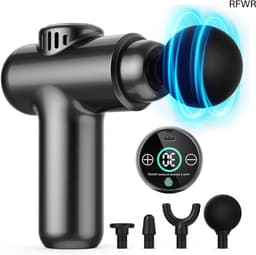 Mini Massage Gun - Spier Ontspanningsapparaat - Spierherstel - 30 Snelheden - 450 g - Zwart — thumbnail 1