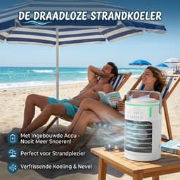 Elcostar® PRO Portable Airco met Accu - Mini Airco - 2026 Model - Mobiele Airco - Luchtkoeler 4-in-1 - 4 windsnelheden, 2 luchtbevochtingsstanden & Timer - Aircooler - Draagbare Airco - Lekvrij - Airco - Ingebouwde Accu - Wit — thumbnail 5