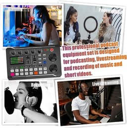 Podcast-Uitrustingsbundel - Microfoonset - voor Live Streaming, Zingen, Youtube & Tiktok - Zwart — thumbnail 3