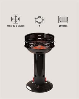 houtskoolbarbecue Loewy 40 uit email zwart 40cm H 75cm — thumbnail 4