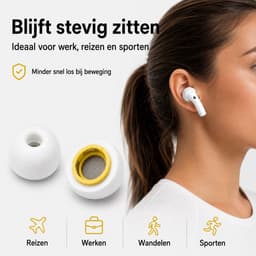 Consumerce® Memory Foam Tips Geschikt voor AirPods Pro Gen 1 & 2 - Wit - Oordopjes - Dopjes - Earphone — thumbnail 2
