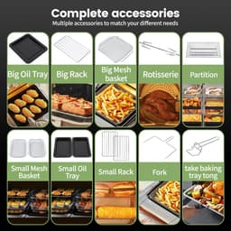 uJOY Mini oven - Hete lucht friteuse - 2 Temperatuur zones - Airfryer - Grote kookruimte - Inhoud van 23L - LED display — thumbnail 2