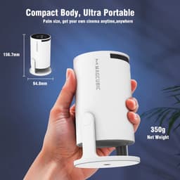 VIEMAE Beamer - Projector - Full HD - Wifi - Bluetooth - 290 ANSI - Android - 180° draaibare projectie - Ingebouwde HI-Fl - Wit — thumbnail 2