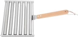 Hotdogroller van RVS voor 5 hotdogs, BBQ worstenroller met gepolijste afwerking, ideaal voor feesten en buiten grillen, 25 x 20 x 4 cm, 561 g — thumbnail 1