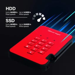 Externe Harde Schijf - Draagbare Opslag - Veilige Data Opslag - Hardware Encryptie - 1 TB - Rood — thumbnail 2