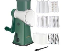 Kaasrasp Groentesnijder - Keukenmachine - Snel Ingrediënten Snijden - 5-in-1 Messensysteem - 19 x 14.5 x 29 cm - Groen