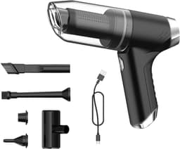 Draagbare autostofzuiger, kleine handstofzuiger zonder borstels, snoerloos, oplaadbaar via USB-C, geschikt voor thuis en op kantoor - zwart. — thumbnail 1