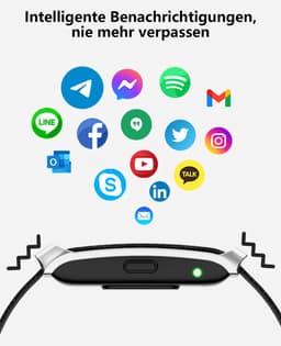Lichtgewicht fitnessarmband met 24/7 gezondheidsmonitoring, meer dan 120 sportmodi en slaapanalyse – 1 ATM waterdichte activity tracker met meldingen – zilverkleurig — thumbnail 2