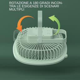 Tafelventilator - Bureauventilator - Persoonlijke Koeling - Adaptieve Verlichting - 20.5 cm Breed - Groen Leer — thumbnail 5