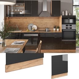 Frontpaneel voor Vaatwasser Inbouw Meubel Hoogglans Antraciet Eikenlook — thumbnail 4