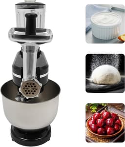 Keukenmachine - Mixer - Bakken en Koken - 3-in-1 Multifunctioneel - 6 Liter Kom - Zwart — thumbnail 5