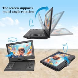 Draagbare DVD Speler 14,9 Inch – 12,1" HD Scherm | Oplaadbaar | USB & SD | TV Synchronisatie | Zwart — thumbnail 5