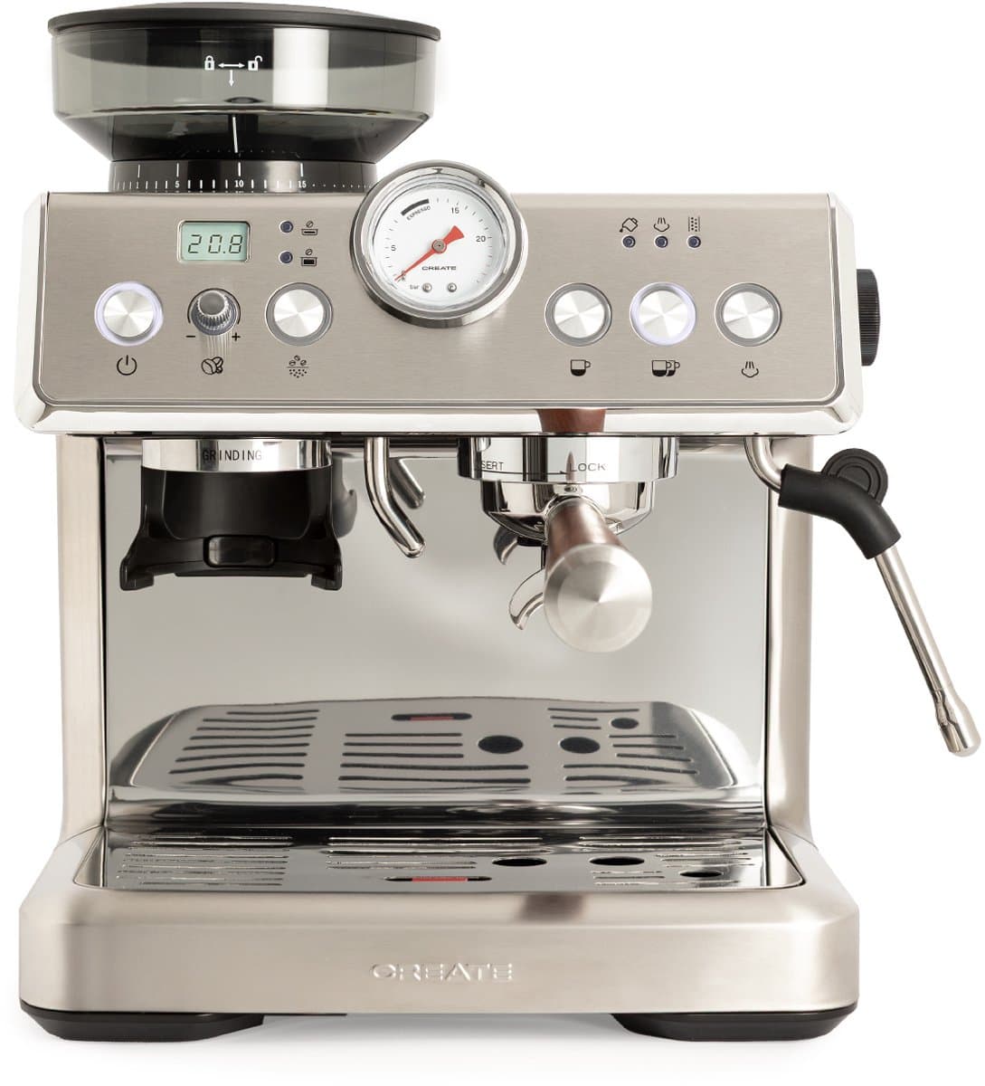CREATE - Halfautomatische espressomachine met stoompijpje - Roestvrij staal - THERA CLASSIC ADVANCE — afbeelding 1
