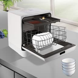 Compacte Vaatwasser - Tafelmodel Apparaat - Keuken Gemak - Twee Watertoevoer Opties - 43 x 39 x 46 cm - Wit — thumbnail 4