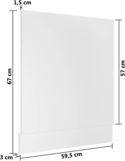 Vaatwasserpaneel - Keukenfront - Keuken Integratie - Hoogwaardig Hout - 59.5 x 3 x 67 cm - Wit — thumbnail 5