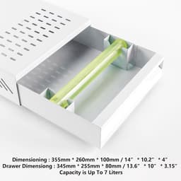 Koffie Klop Doos - Espresso Klopper - Koffiedik Verwerken - Grote Capaciteit - 348 cm Lengte - Wit — thumbnail 2