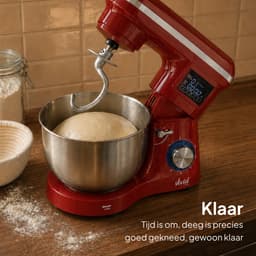 Vivid Green 2000W Keukenrobot - 6.2L - Display & Instelbare Timer - Mixer met Mengkom - Keukenmachine - Keukenmixer - Rood — thumbnail 3