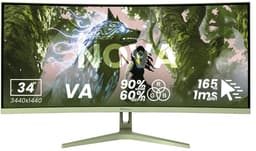 Arozzi Nova 34" Gaming Monitor - Curved - UWQHD VA - 165Hz - Bosgroen — thumbnail 1