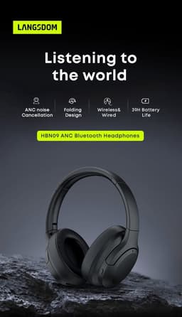 Draadloze Bluetooth Koptelefoon-Actieve Ruisonderdrukking ANC - Over-Ear — thumbnail 4