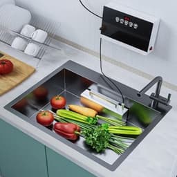 Vaatwasser - Reinigingsapparaat - Hygiënisch Eten - Handsfree Reiniging - 24.5 x 5.5 x 15 cm - Zilverkleurig — thumbnail 4