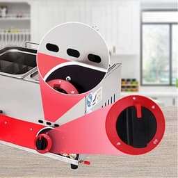Dubbele Gasfriteuse - Friteuse Horeca - Professioneel Frituren - Grote Capaciteit - 22 Liter - Rood — thumbnail 2