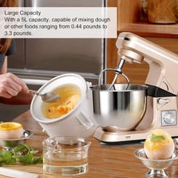 Keukenmixer - Voedselmixer - Bakken en mengen - 6 snelheden - 5 liter kom - Zwart — thumbnail 2