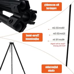Kampvuur Kookstandaard van Aluminium Legering - Draagbare Grill voor Buiten, Tripod voor Koken en BBQ — thumbnail 3