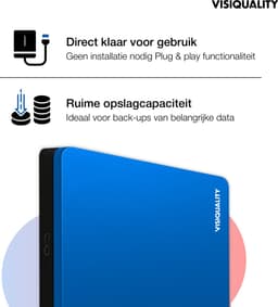 VisiQuality High-Speed Externe Harde Schijf 750 GB - Draagbare Harde Schijf USB 3.0 - Voor Windows & Mac - Geschikt voor Gameconsoles - Compact - Met handleiding - Blauw — thumbnail 2