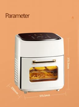 Heteluchtoven met stoom - Mini oven - Veelzijdig koken - Digitaal touchscreen - 15 liter capaciteit - Groen — thumbnail 2