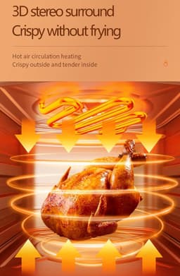 Heteluchtoven met stoom - Mini oven - Veelzijdig koken - Digitaal touchscreen - 15 liter capaciteit - Groen — thumbnail 5