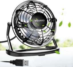 USB Tafelventilator – Stil – Compacte Ventilator – 360° Verstelbaar – 1,5m USB Kabel – Zwart — thumbnail 1